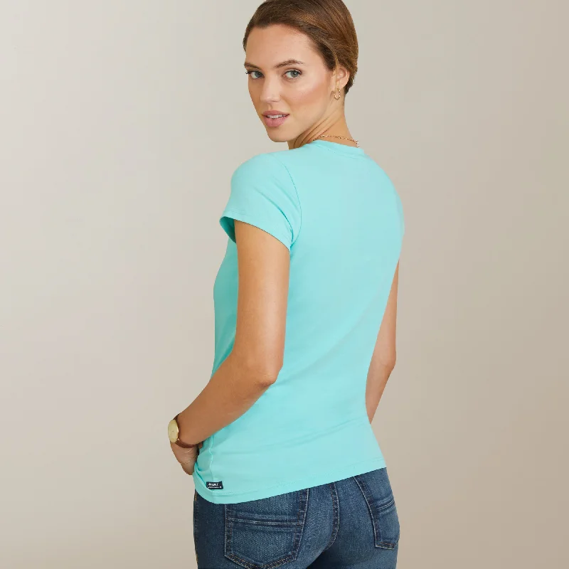 10043742 Ariat Womens Varsity Outline T-Shirt Pool Blue