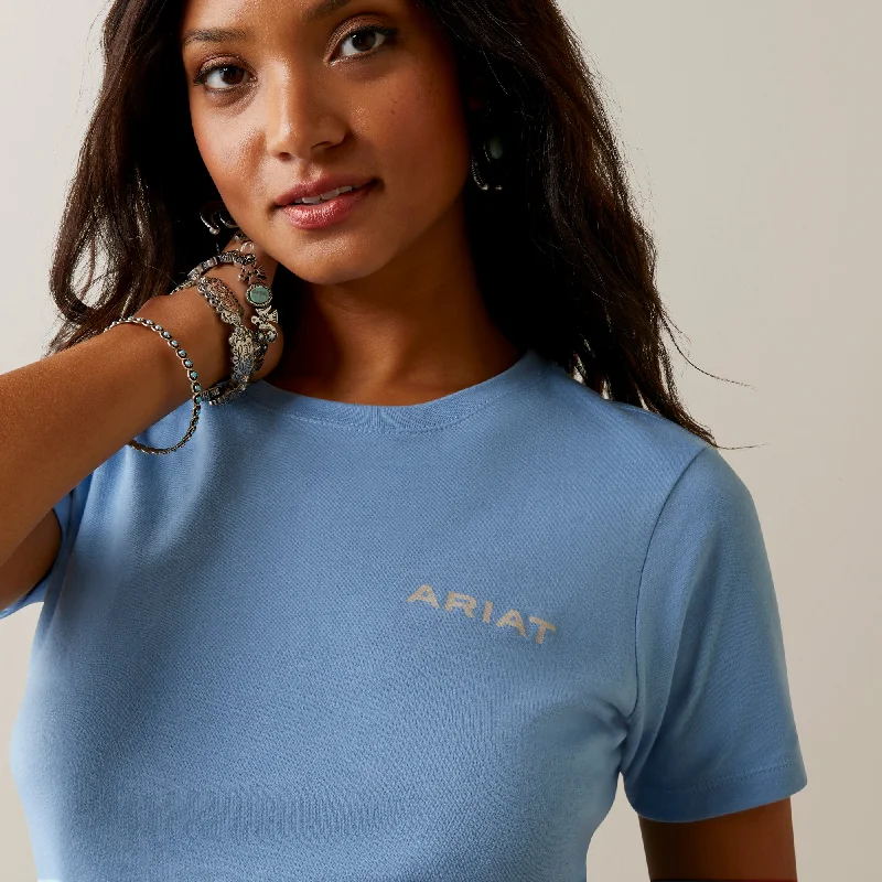 10045446 Ariat Wms Gila River SS Tee Light Blue Heather