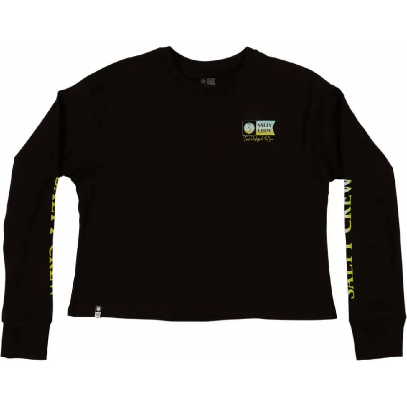 Alpha Gradient L/S Crop - Black