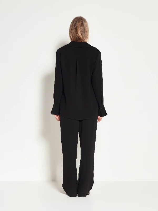 Carey Blouse (Triacetate Drape) Black