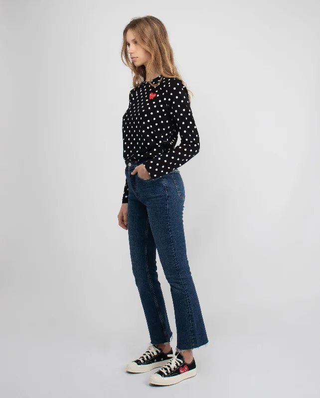 T165 POLKA DOT L/S T-SHIRT / BLACK