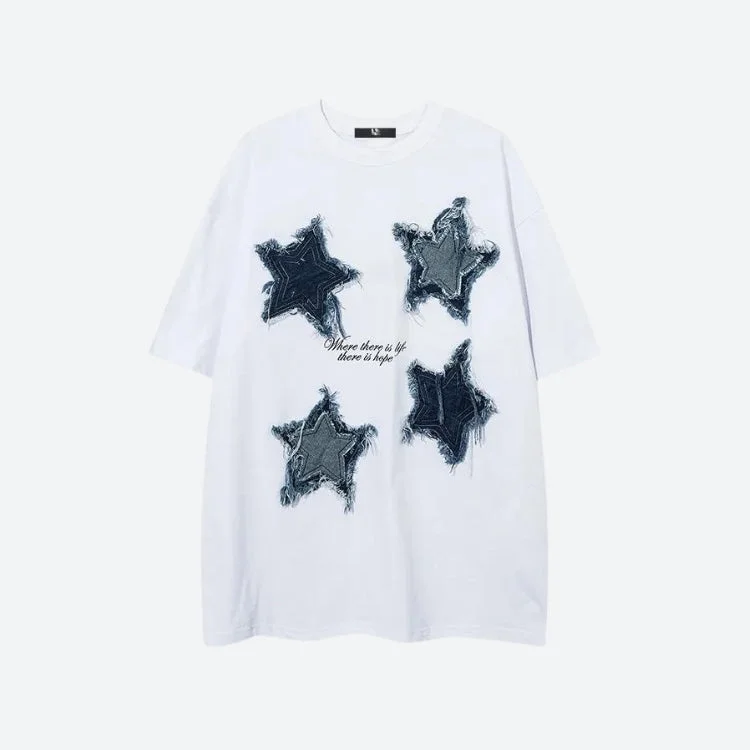 Denim Star Patchwork Tee