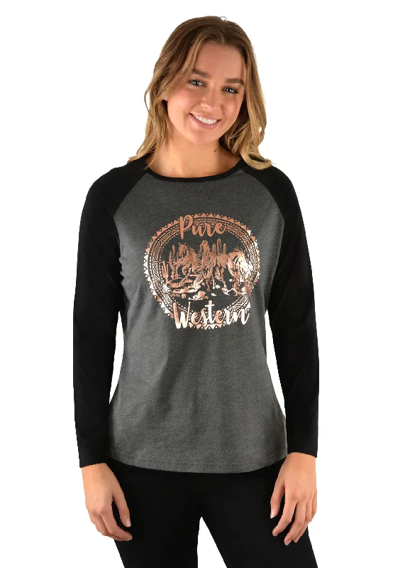 P2W2598566 Pure Western Women's Rhumer LS Raglan