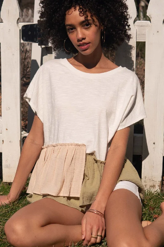 Ruffle Up Oversized Ruffled Babydoll Tee