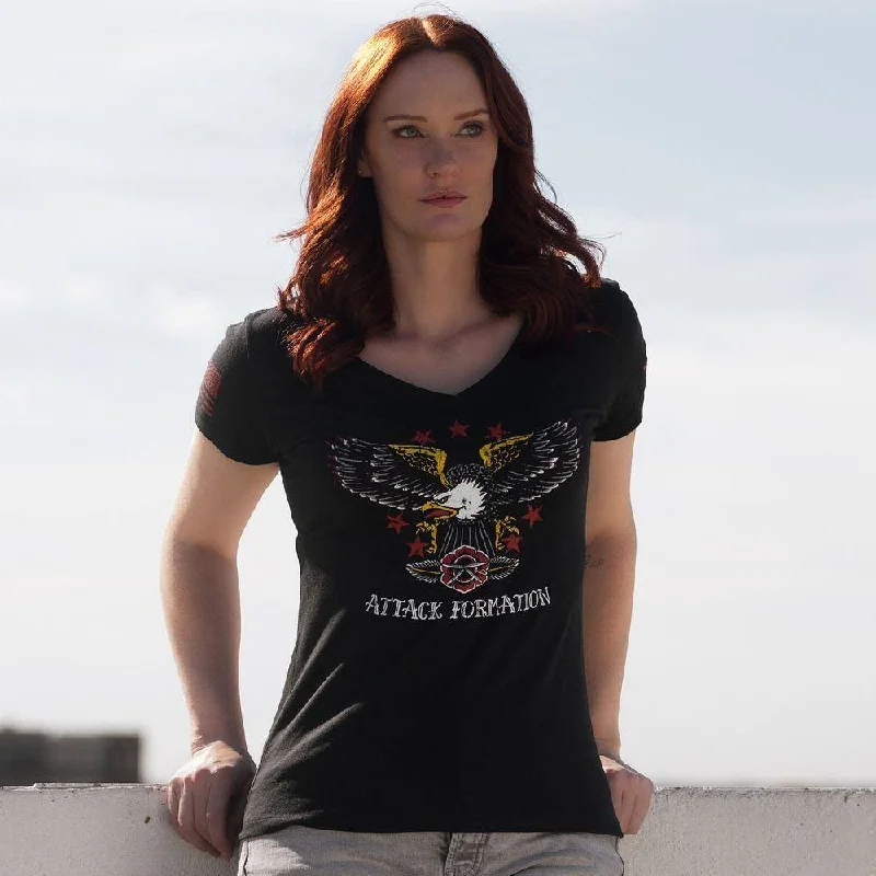 Women's Attack Formation V-Neck - Black