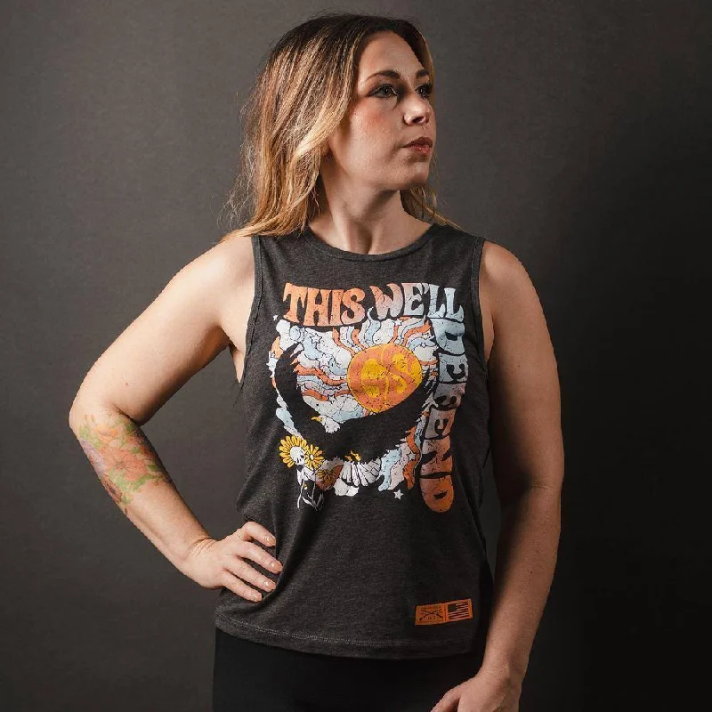 Women's Trippy Eagle Everyday Tank - Dark Heather Gray