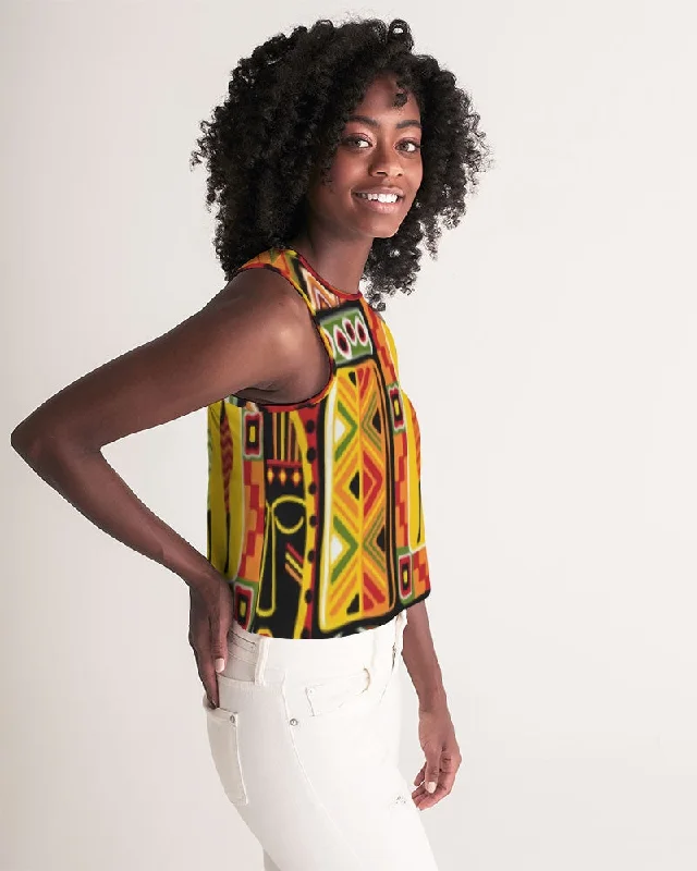 AKH African Mural Art Women's Cropped Tank