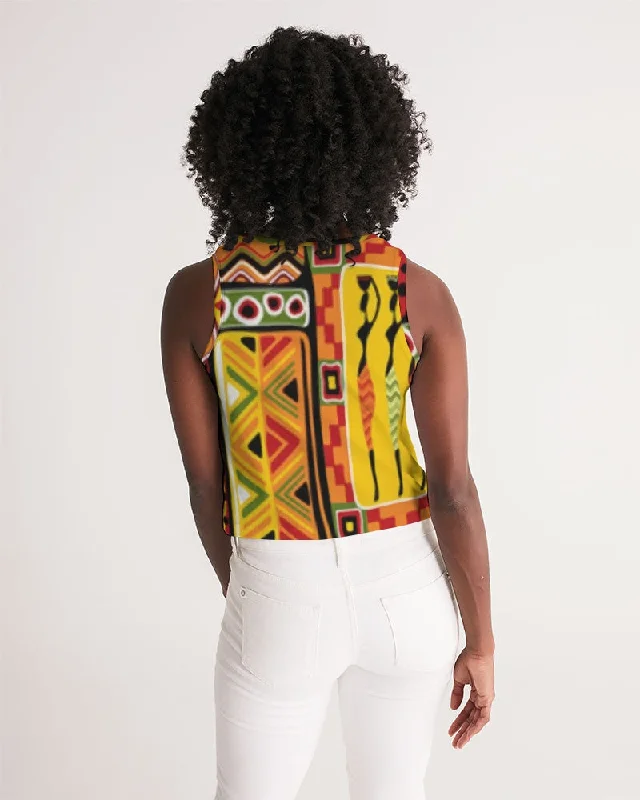 AKH African Mural Art Women's Cropped Tank