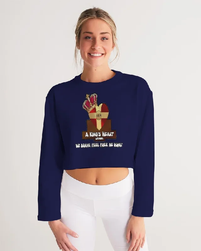 AKH Navy Blue Women's Cropped Sweatshirt