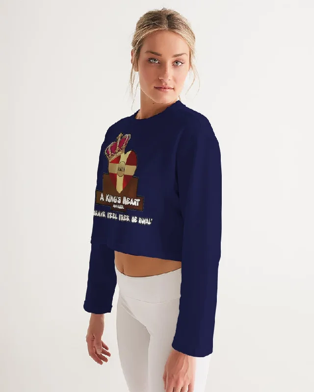 AKH Navy Blue Women's Cropped Sweatshirt