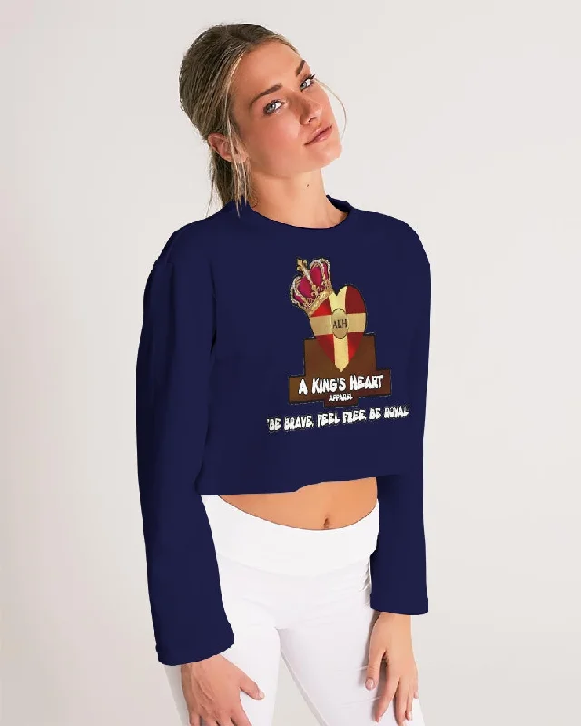 AKH Navy Blue Women's Cropped Sweatshirt