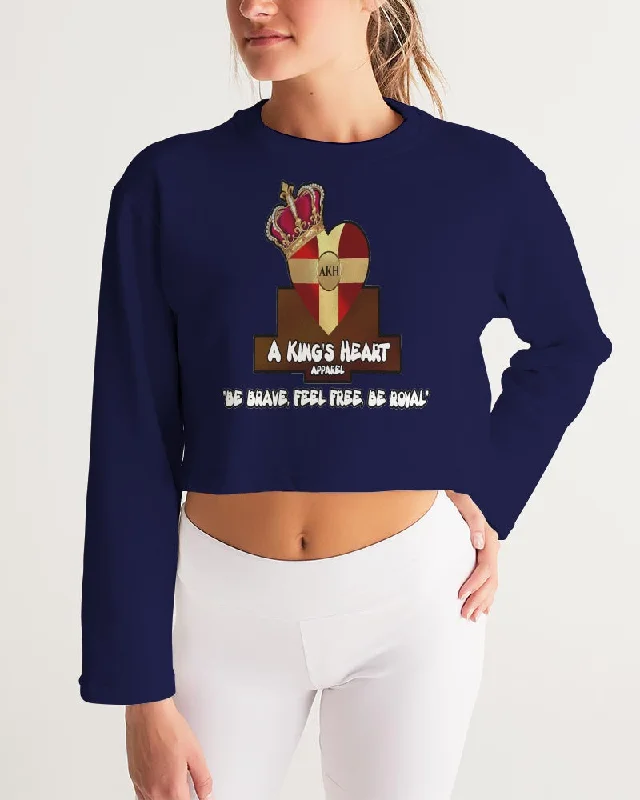 AKH Navy Blue Women's Cropped Sweatshirt