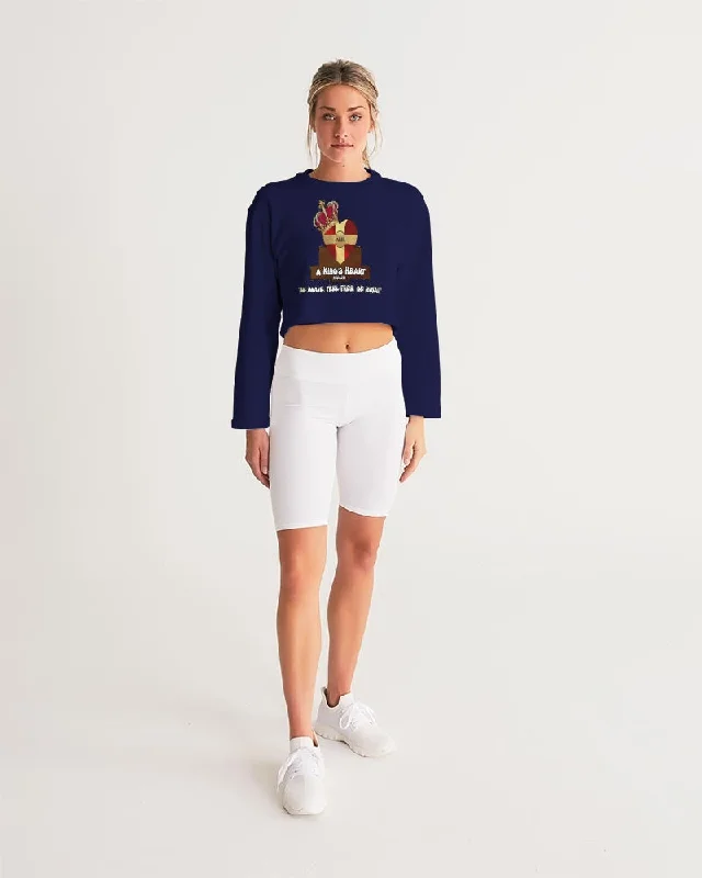 AKH Navy Blue Women's Cropped Sweatshirt