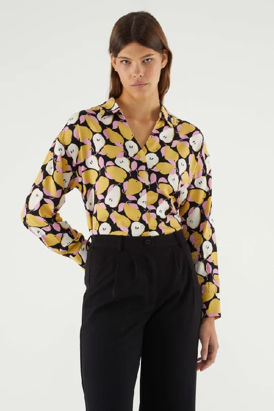 Compania Fantastica Long-Sleeved Shirt with Pear Print