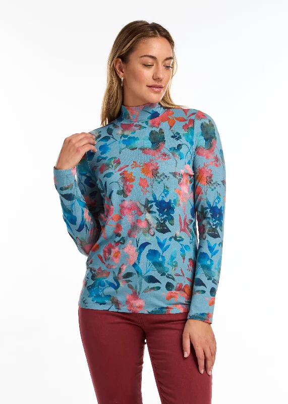 FDJ Long Sleeve Mock Neck Top