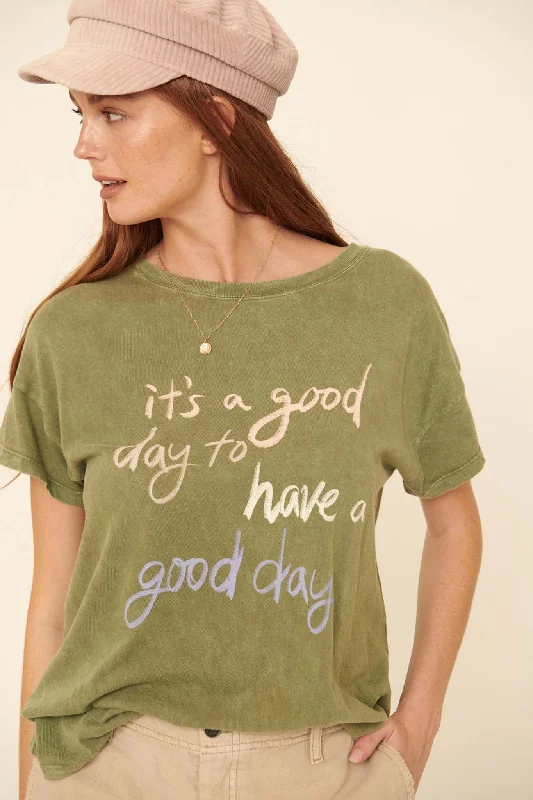 Good Day Vintage-Wash Graphic Tee