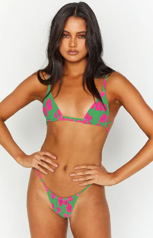 9.0 Swim Sumba Green Floral Bikini Top