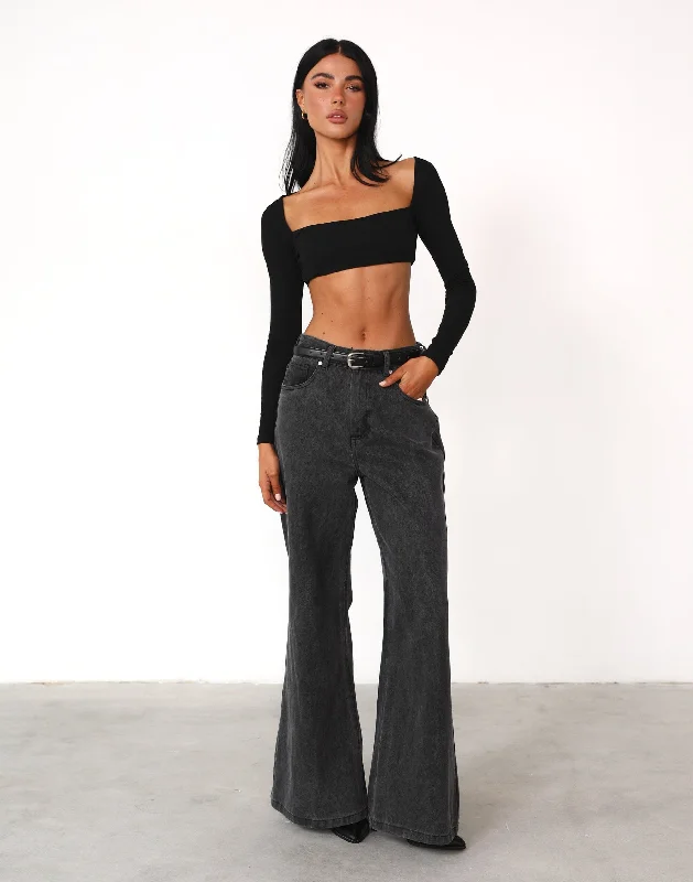 Broadway Crop Top (Black)