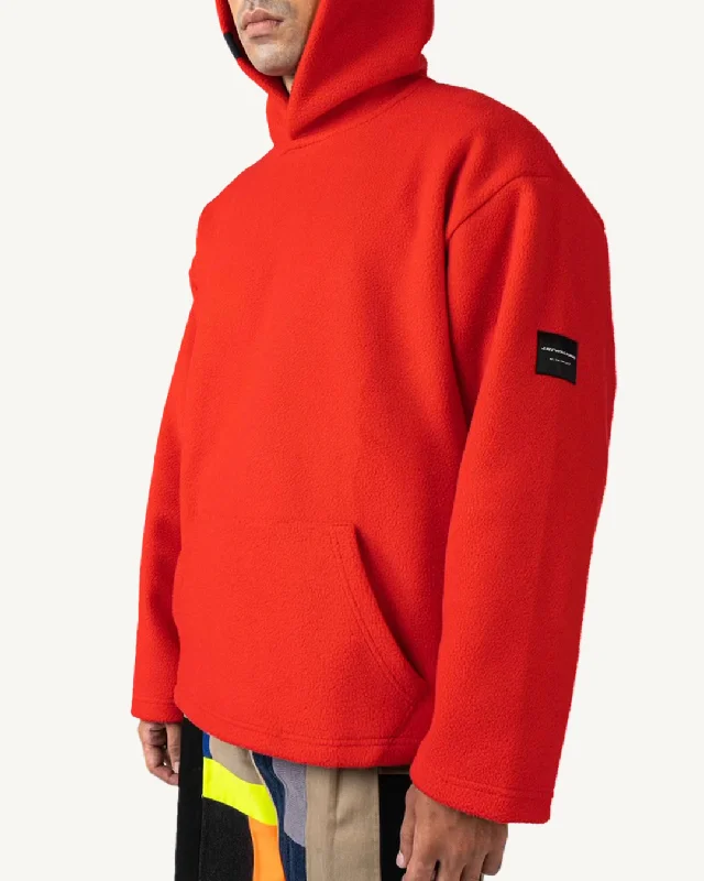 FLEECE HOODIE IN RED [UNISEX]