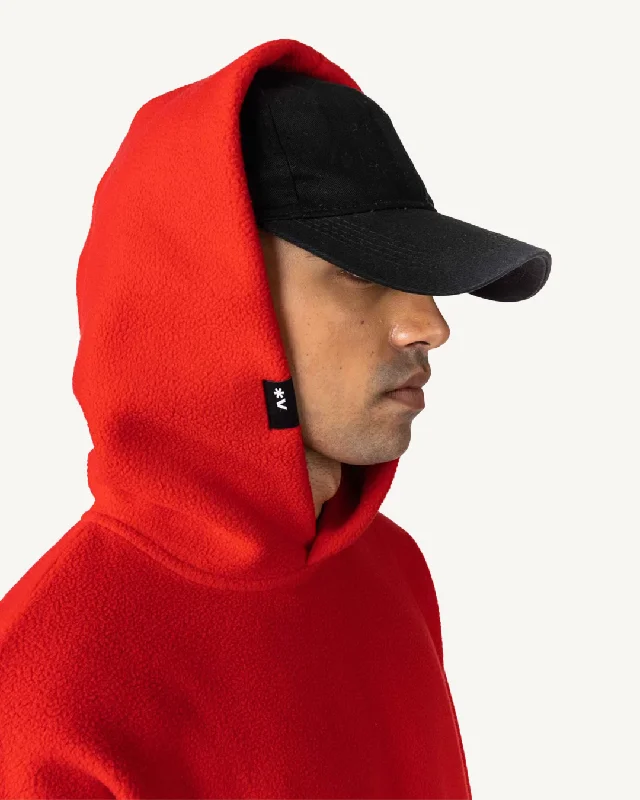 FLEECE HOODIE IN RED [UNISEX]