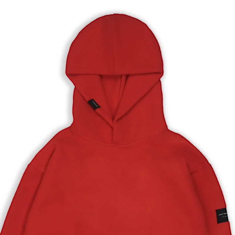 FLEECE HOODIE IN RED [UNISEX]