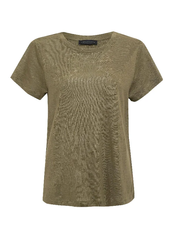 Linen Perfect Tee Burnt Olive