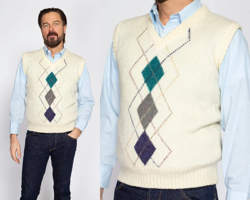 Medium 80s Argyle Mohair Blend Sweater Vest