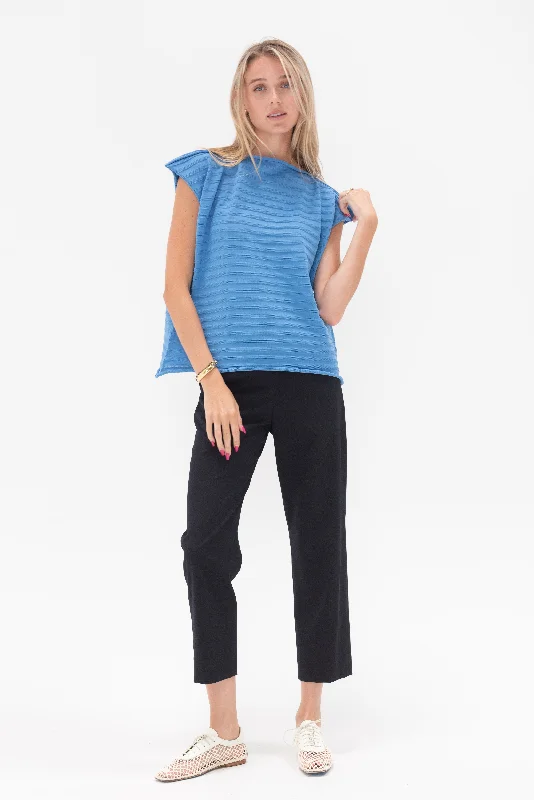 Mesh Knit Top, Blue Salt