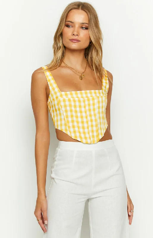 Sonya Yellow Gingham Corset