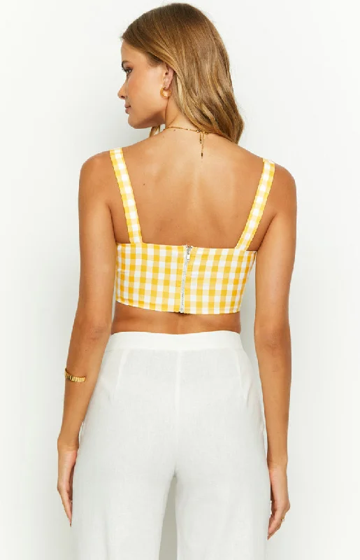 Sonya Yellow Gingham Corset