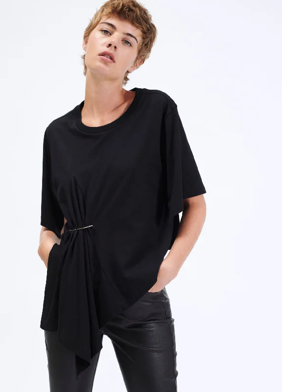 Tee-shirt en jersey de coton asymétrique