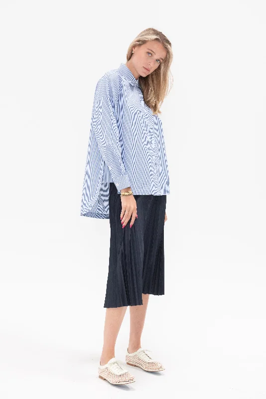 Striped Shirting Gabe Oversized Shirt, Blue Multi