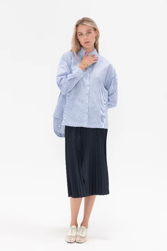 Striped Shirting Gabe Oversized Shirt, Blue Multi