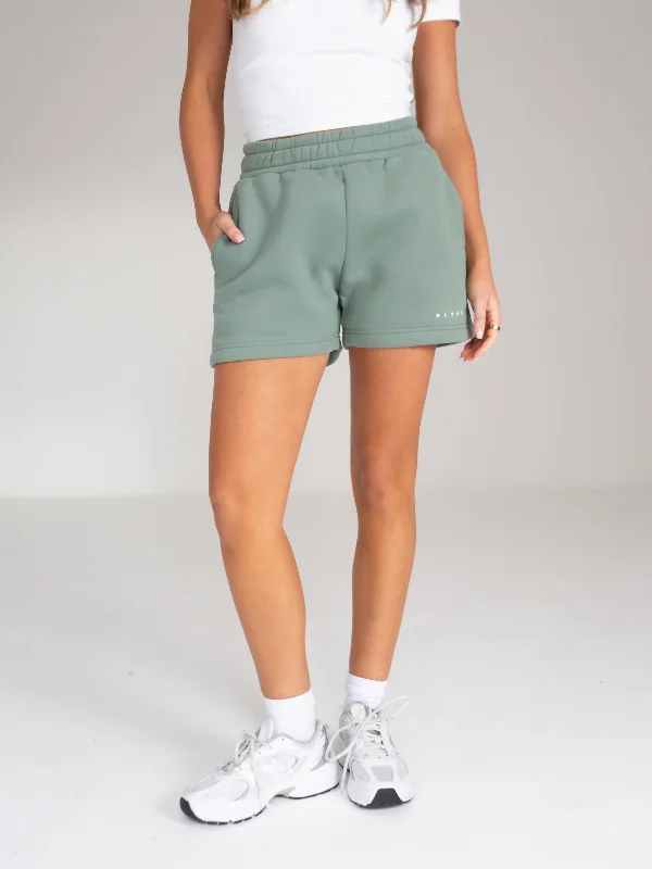 Isabel Jogger Shorts - Sage Green