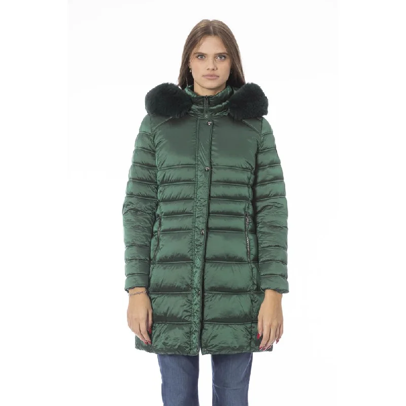 Chic Green Long Down Winter Jacket