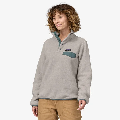 Lightweight Synchilla Snap-T Fleece Pullover (Oatmeal Heather + Nouveau Green)