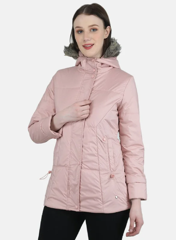 Women Peach Stripe Jacket