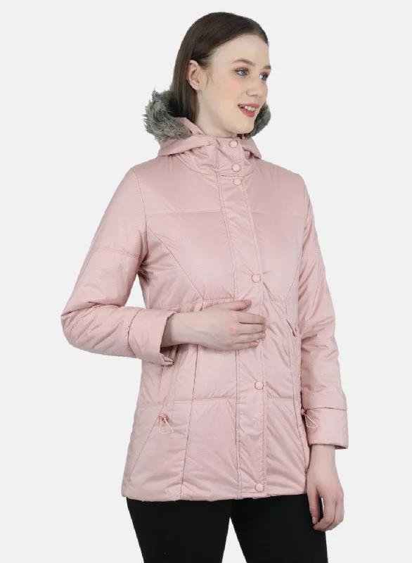 Women Peach Stripe Jacket