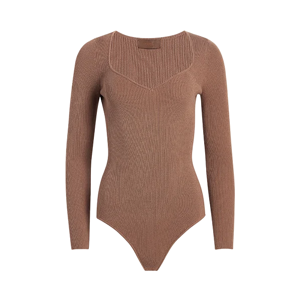 Sweetheart Sweater Bodysuit | Chocolate