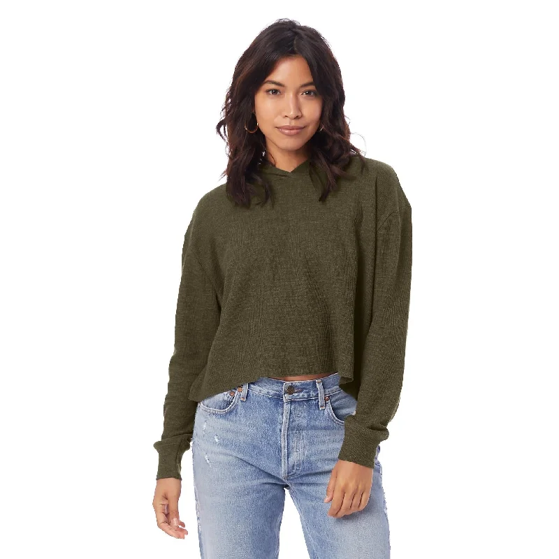 Thermal Relaxed Cropped Hooded Shirt (Vintage Oregano)