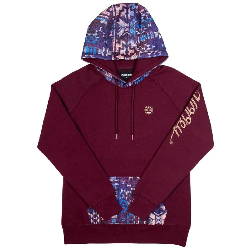 ""Veracruz"" Maroon w/Aztec Pattern Hoody