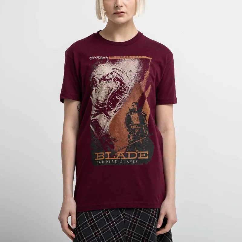 Blade Maroon Grindhouse Poster Tee