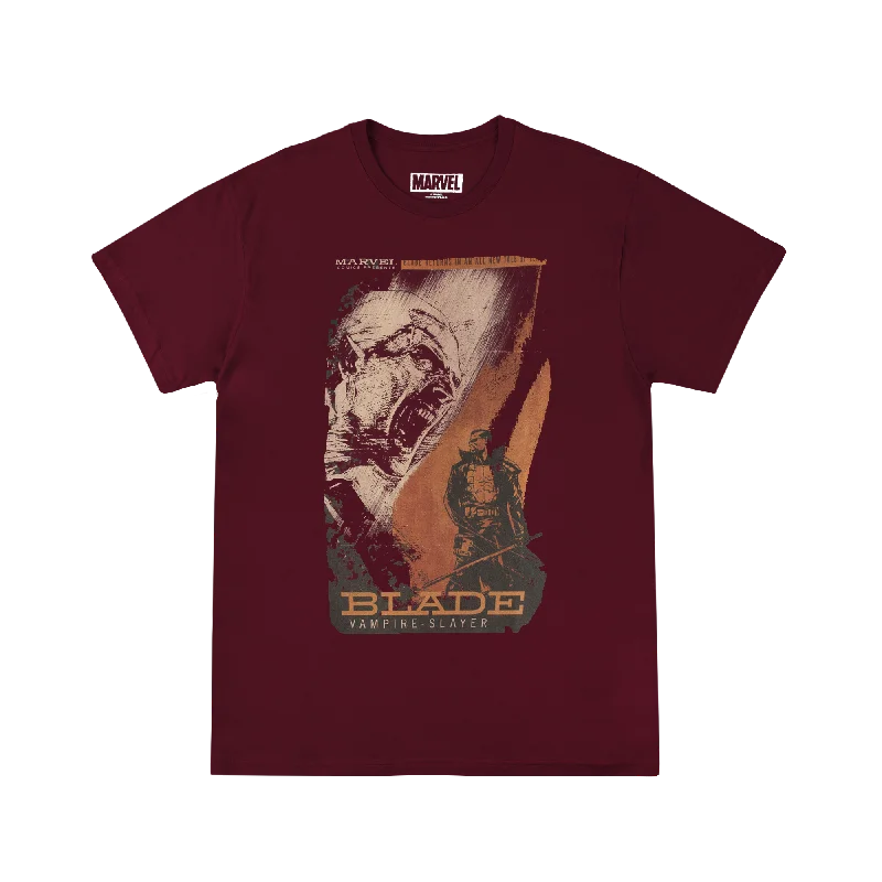 Blade Maroon Grindhouse Poster Tee