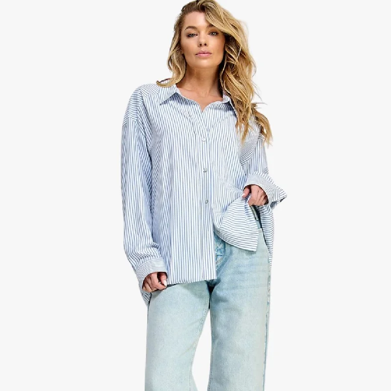 Button Down Shirt (White + Blue)