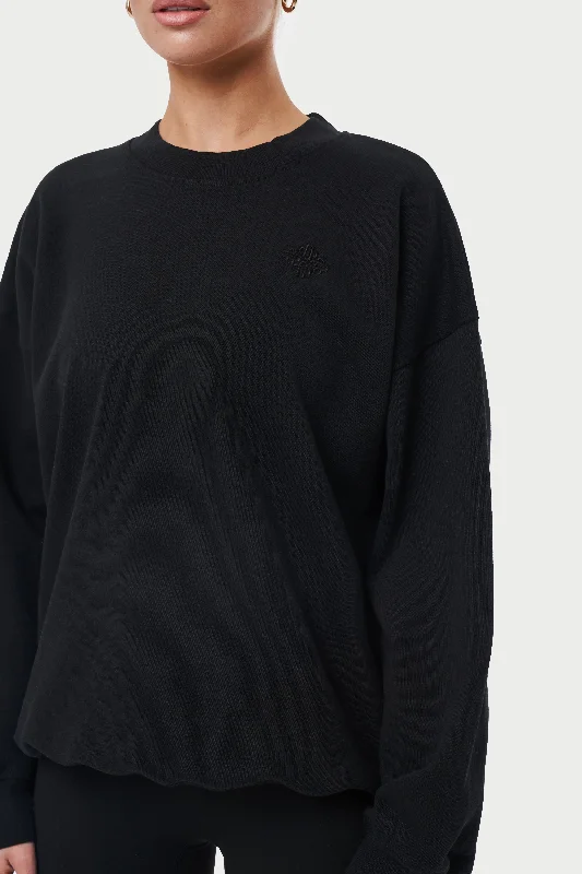 EMBLEM OVERSIZED SWEATSHIRT - BLACK