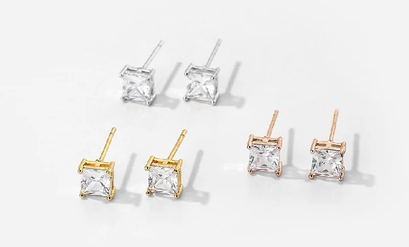 Fashion Water Drop Zircon Stud Earrings