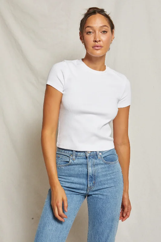 KATZ RIBBED TEE - WHITE