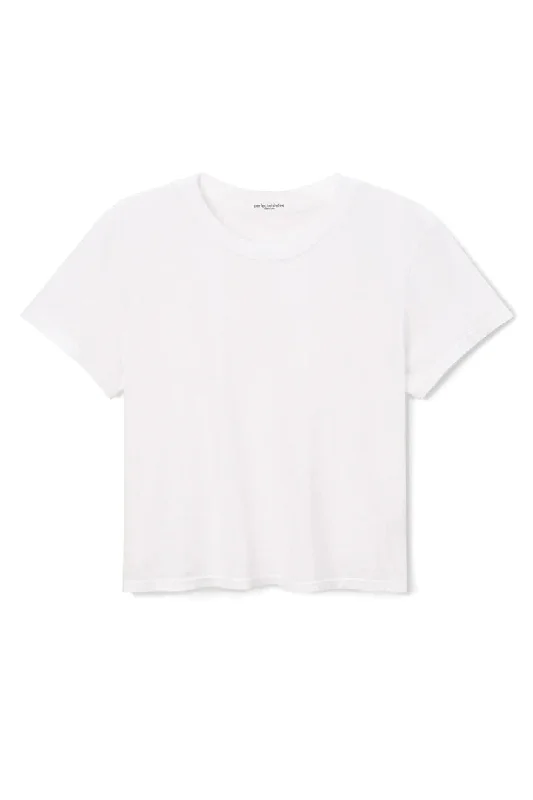 LENA SHORT SLEEVE BOXY TEE - WHITE