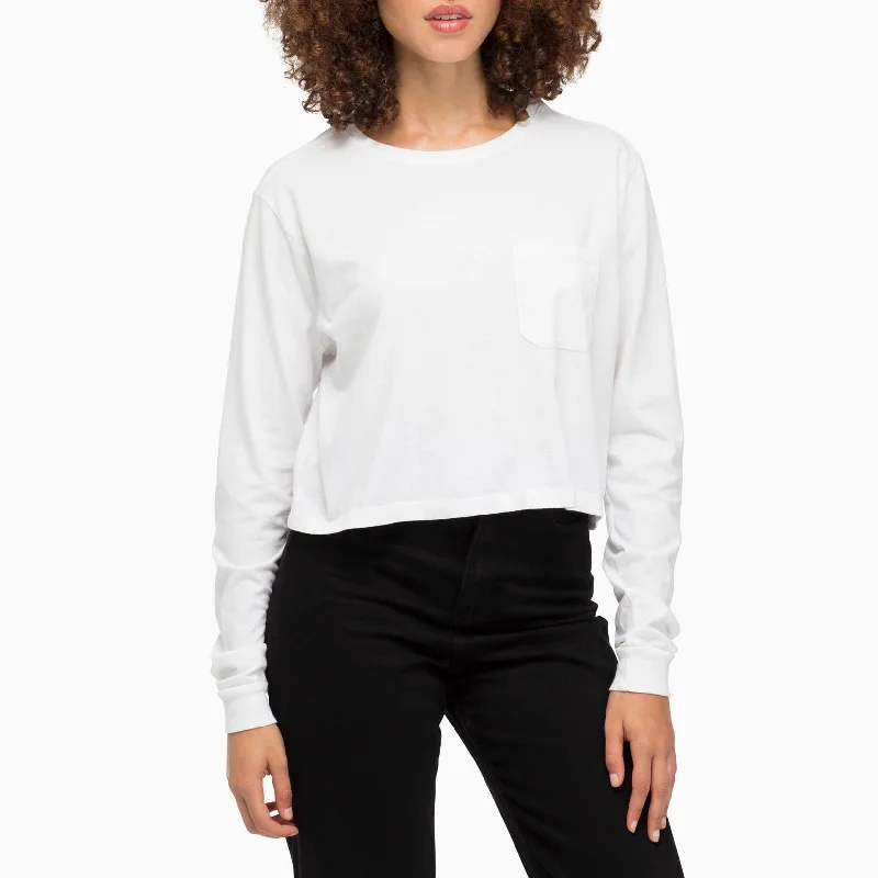 Long Sleeve Crop (White)