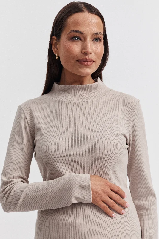 Mock Neck LS Rib Top